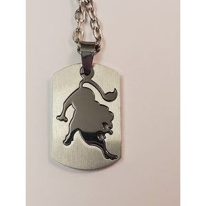 Querbam Constellations Leo Symbol Laser Printing Dog Tag Stainless Steel Pendant